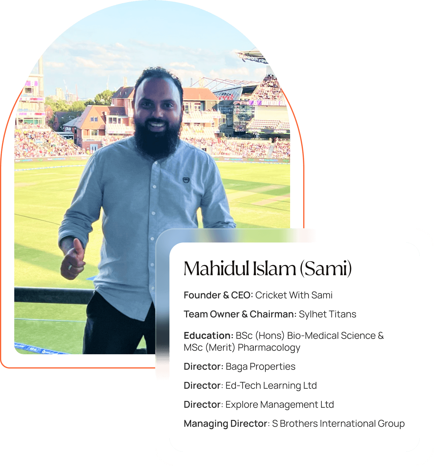 Mahidul Islam (Sami)- CEO & Founder Cricket With Sami